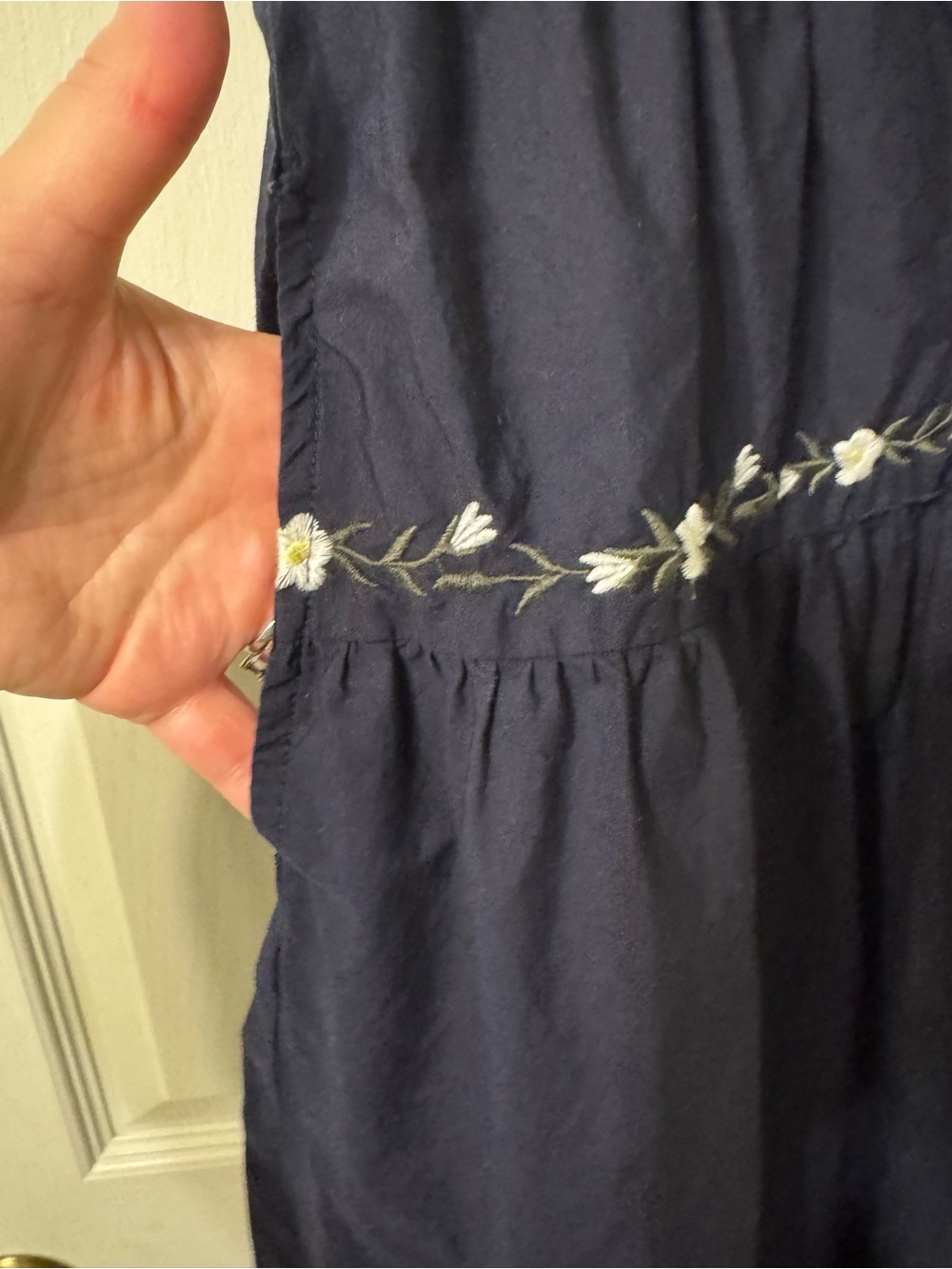 EUC Free Assembly Navy Embroidered Maxi Dress with Pockets Size Large - Picture 5 of 6
